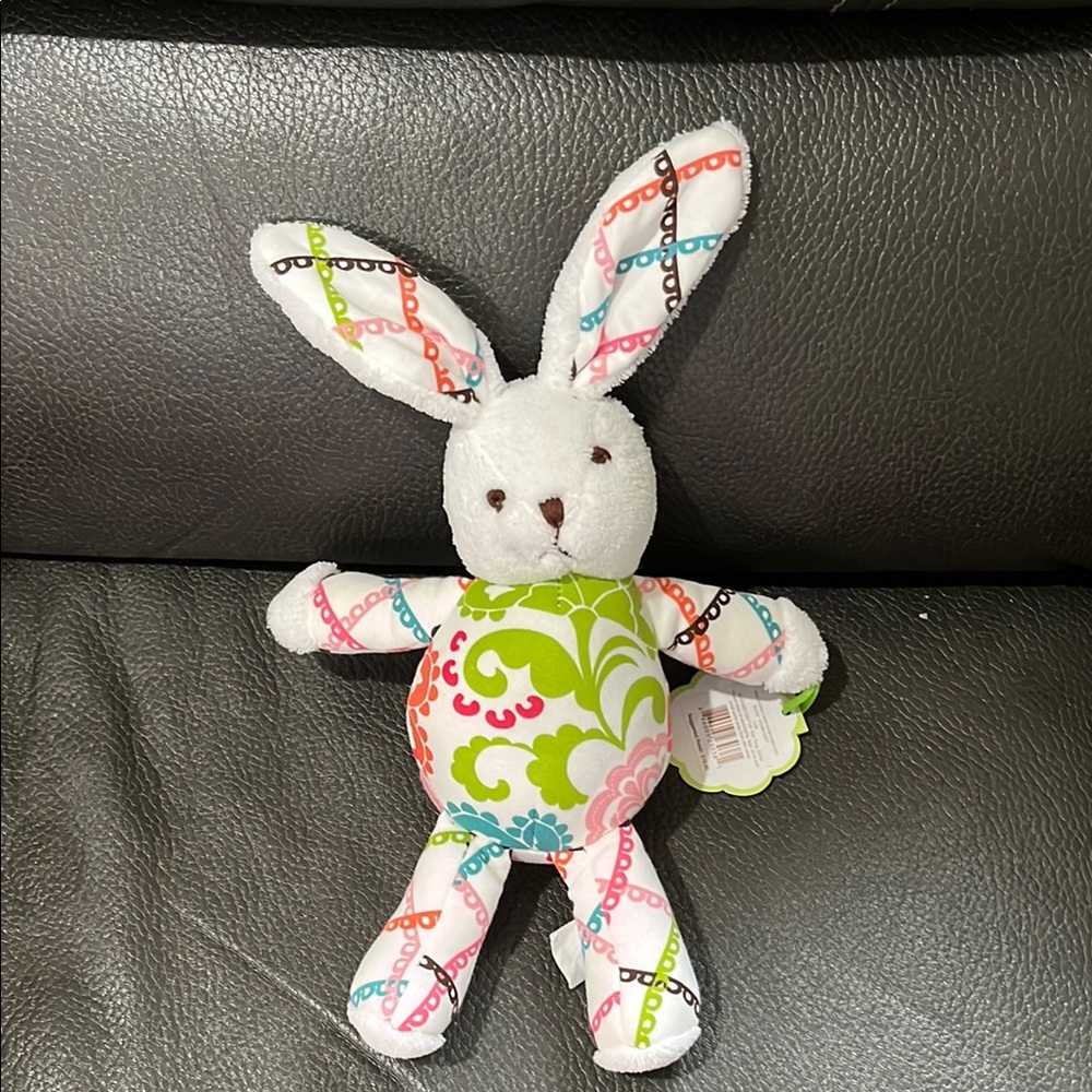 Vera Bradley Colorful Plush Bunny Toy in Lola pattern